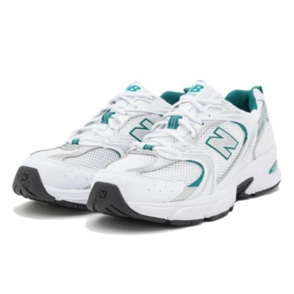 New Balance 530 White Silver Metallic Green
