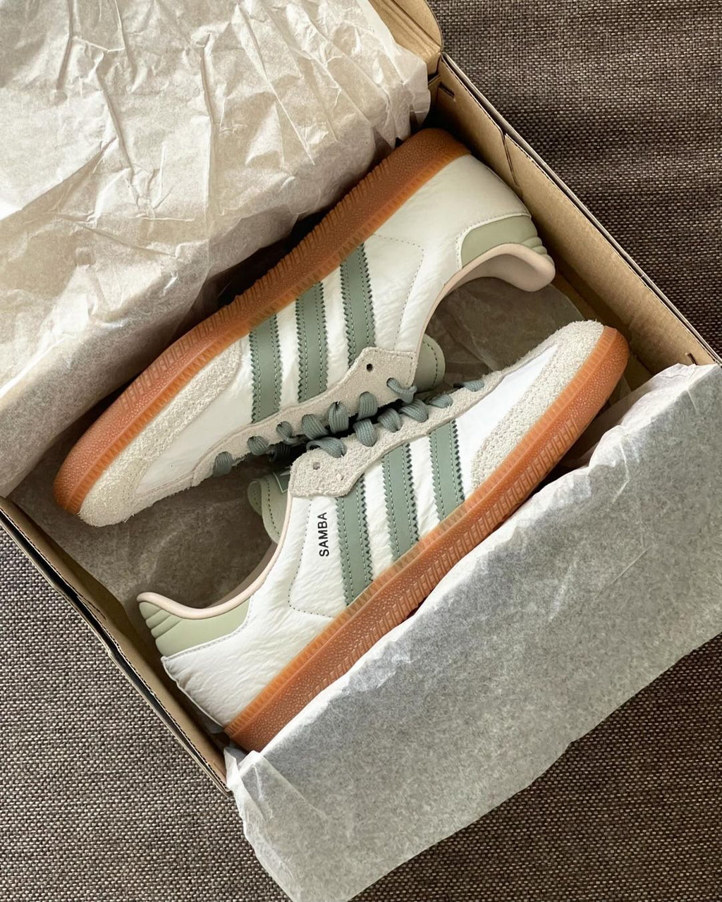 Adidas Samba OG Cloud White Silver Green